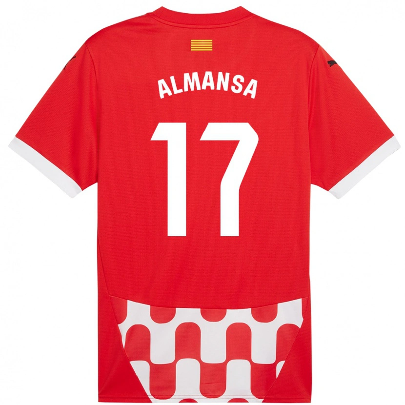 Danxen Dětské Alex Almansa #17 Červená Bílá Domů Hráčské Dresy 2024/25 Dres