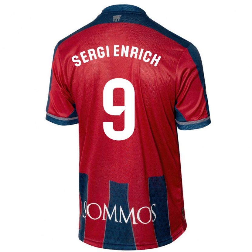 Danxen Dětské Sergi Enrich #9 Červená Modrá Domů Hráčské Dresy 2024/25 Dres