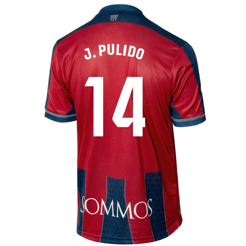 Danxen Dětské Jorge Pulido #14 Červená Modrá Domů Hráčské Dresy 2024/25 Dres