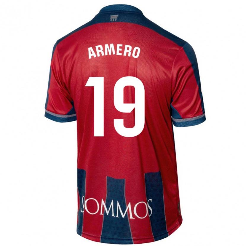 Danxen Dětské Sergi Armero #19 Červená Modrá Domů Hráčské Dresy 2024/25 Dres