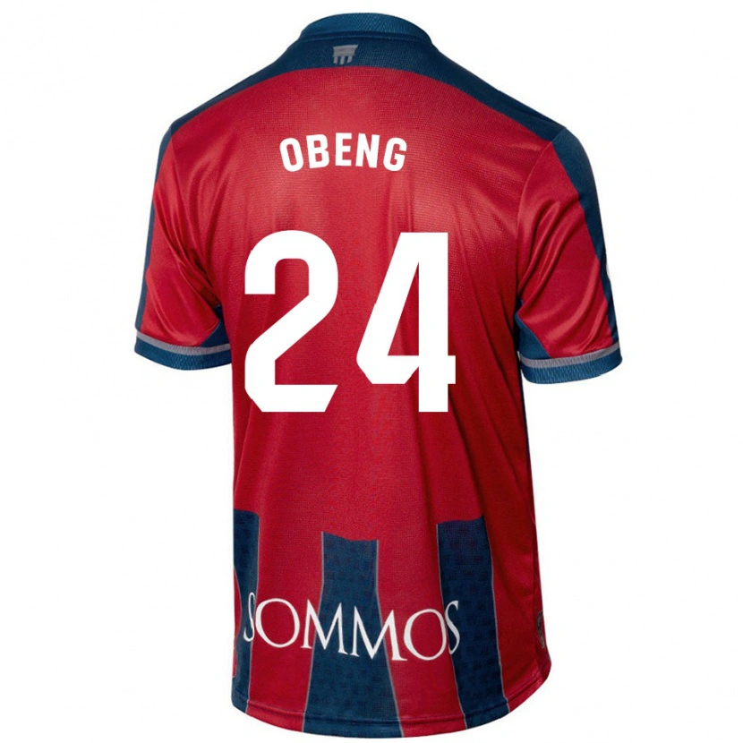 Danxen Dětské Samuel Obeng #24 Červená Modrá Domů Hráčské Dresy 2024/25 Dres