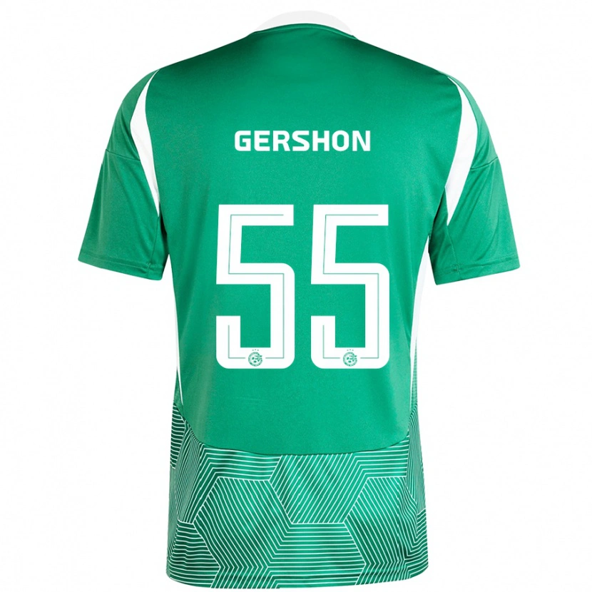 Danxen Dětské Rami Gershon #55 Zelená Bílá Domů Hráčské Dresy 2024/25 Dres