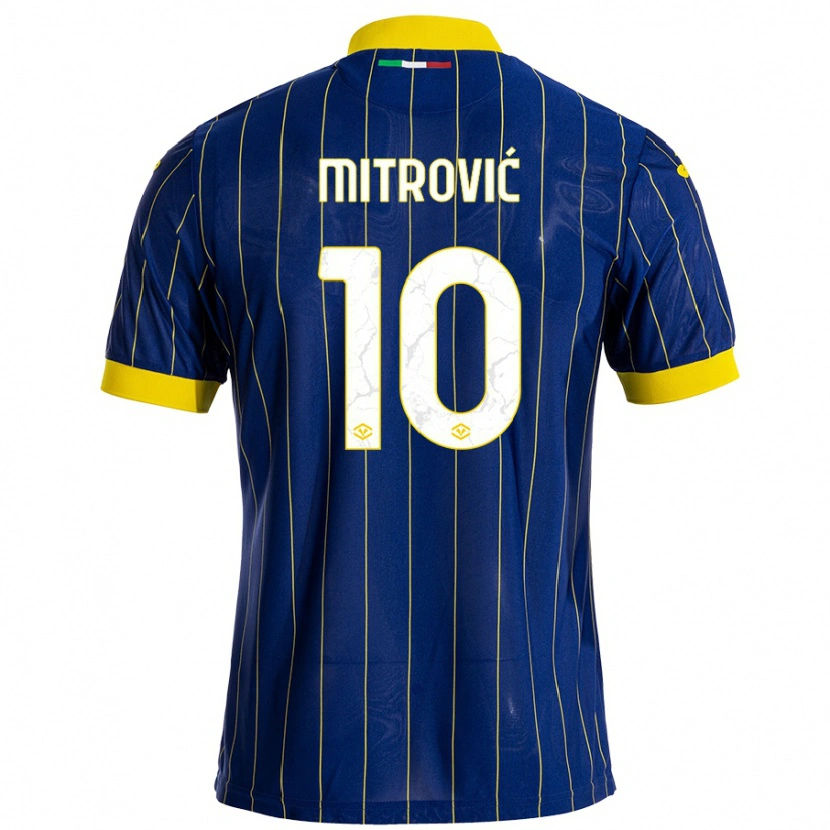 Danxen Dětské Stefan Mitrović #10 Modrá Žlutá Domů Hráčské Dresy 2024/25 Dres