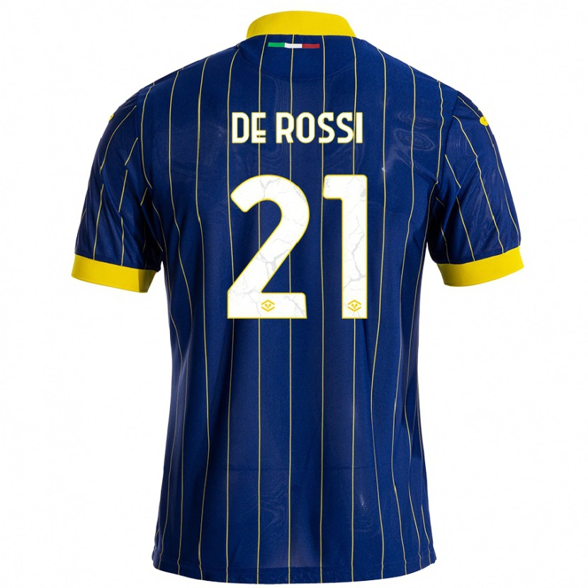 Danxen Dětské Michele De Rossi #21 Modrá Žlutá Domů Hráčské Dresy 2024/25 Dres