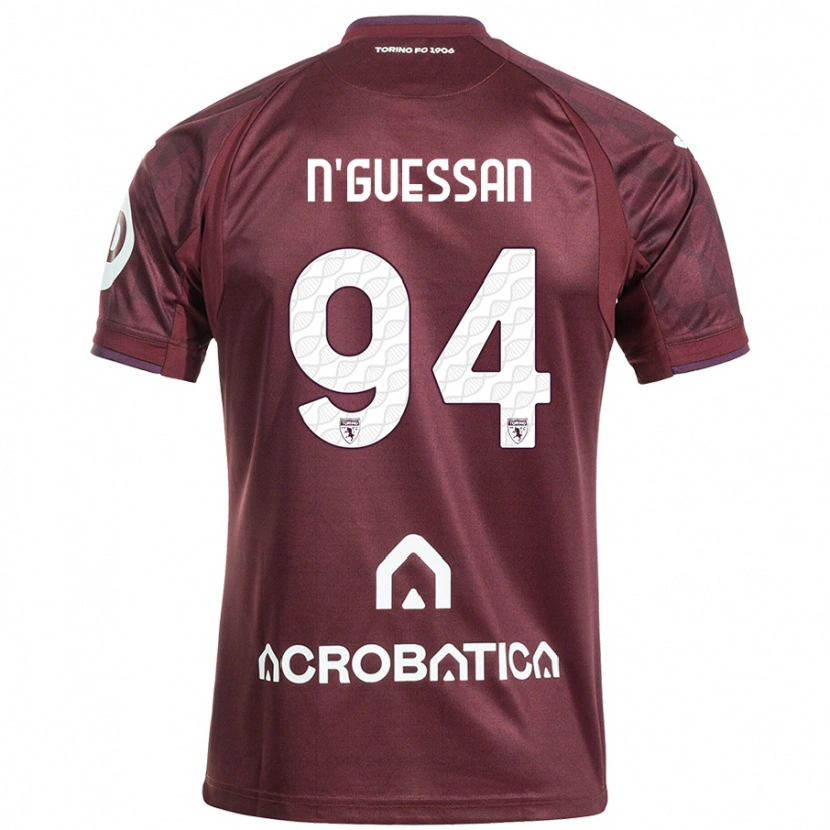 Danxen Dětské Ange Caumenan N'guessan #94 Kaštanově Bílá Domů Hráčské Dresy 2024/25 Dres