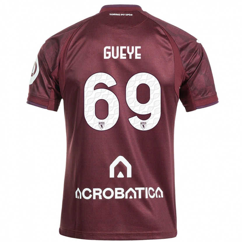 Danxen Dětské Ousmane Gueye #69 Kaštanově Bílá Domů Hráčské Dresy 2024/25 Dres