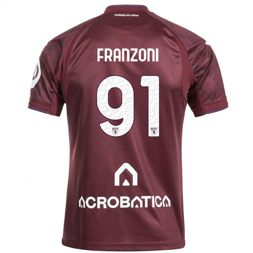 Danxen Dětské Nicolò Franzoni #91 Kaštanově Bílá Domů Hráčské Dresy 2024/25 Dres