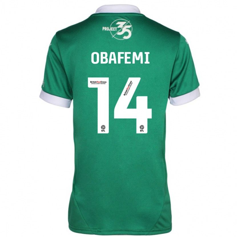 Danxen Dětské Michael Obafemi #14 Zelená Bílá Domů Hráčské Dresy 2024/25 Dres