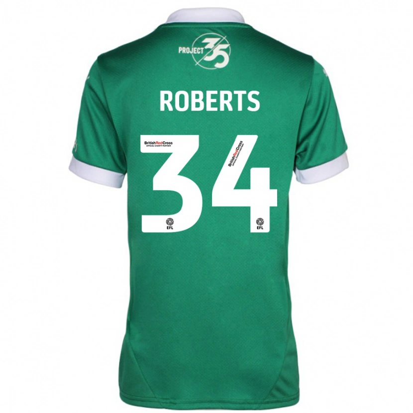 Danxen Dětské Caleb Roberts #34 Zelená Bílá Domů Hráčské Dresy 2024/25 Dres