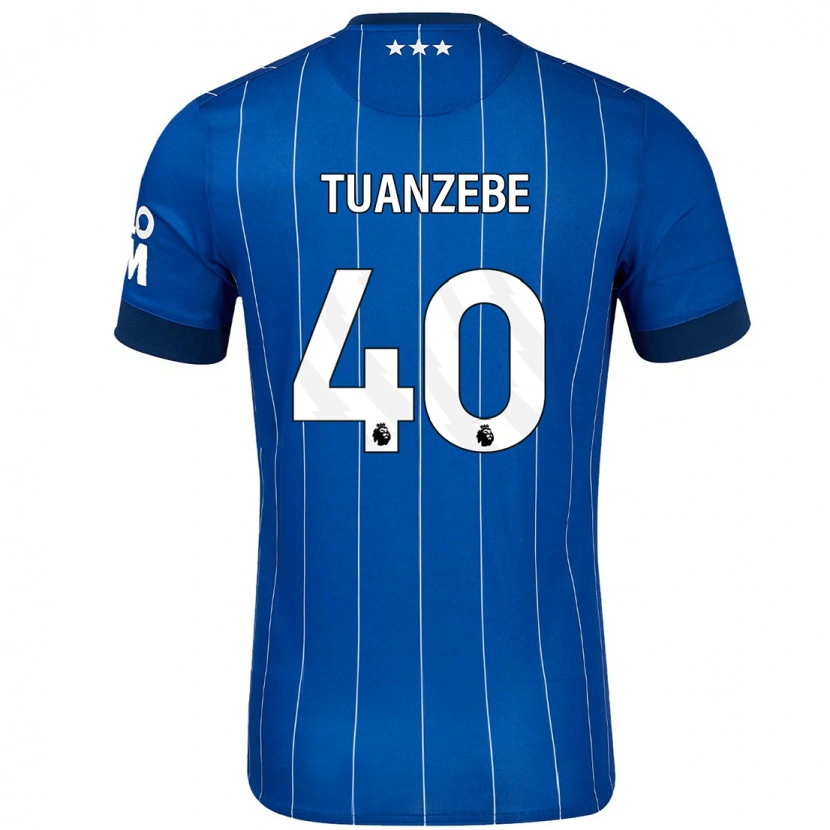 Danxen Dětské Axel Tuanzebe #40 Námořnická Modř Domů Hráčské Dresy 2024/25 Dres