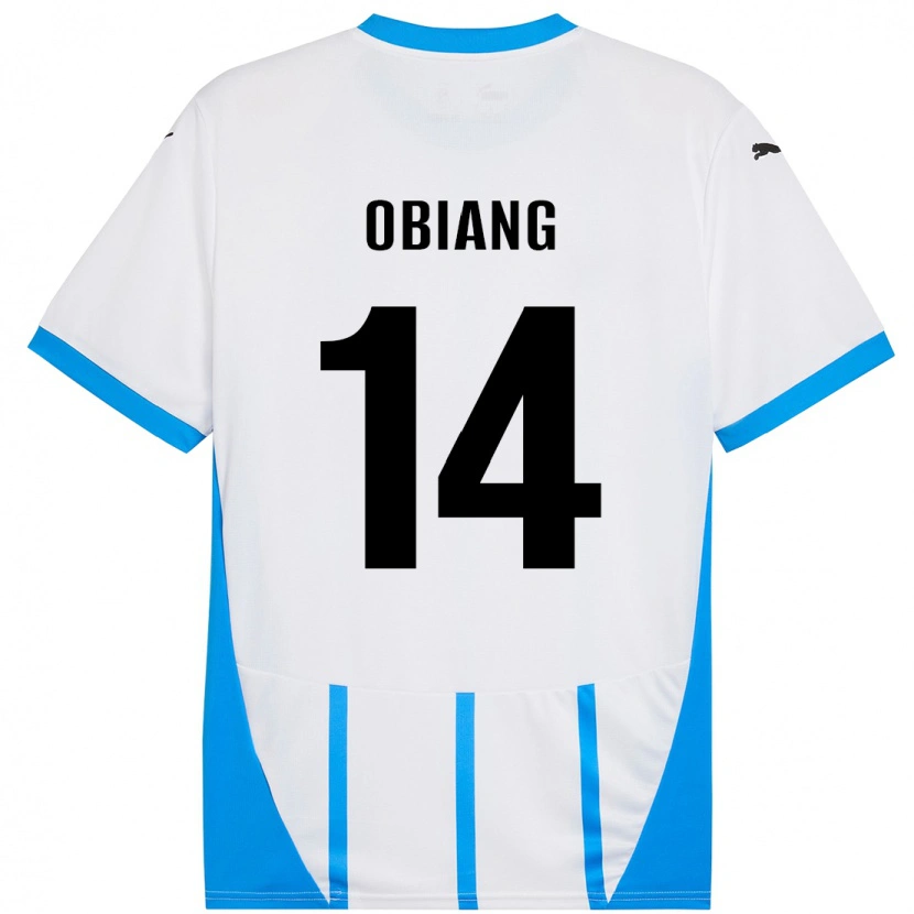 Danxen Dětské Pedro Obiang #14 Bílá Modrá Daleko Hráčské Dresy 2024/25 Dres