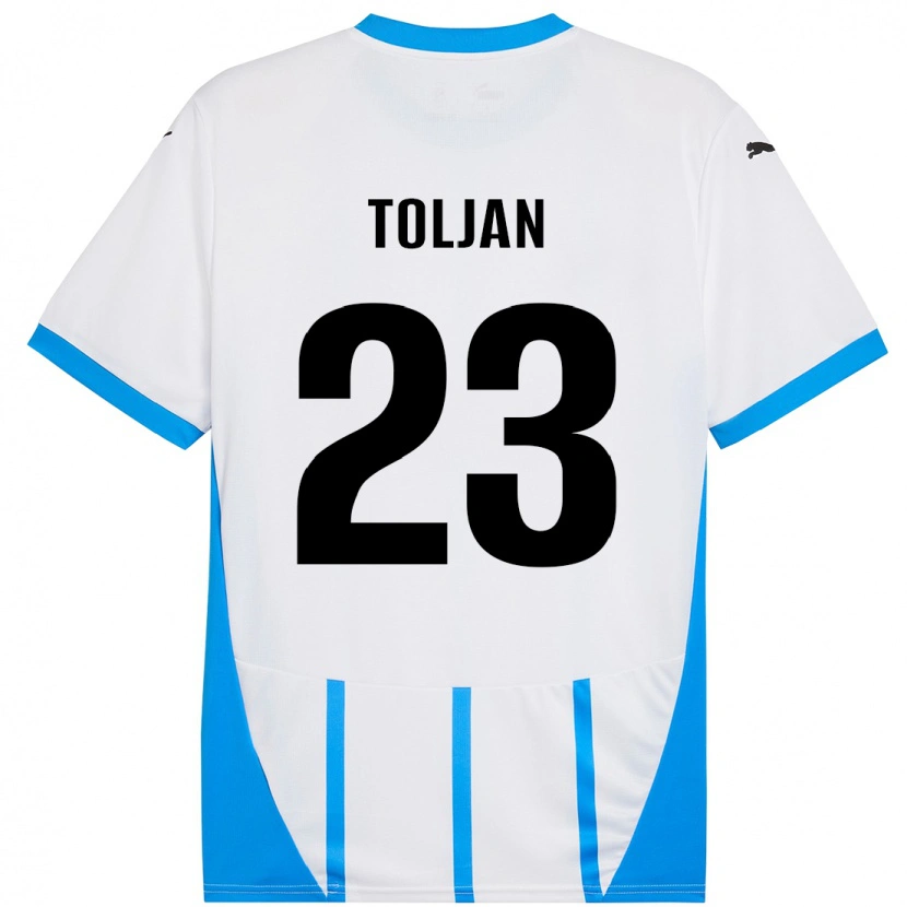 Danxen Dětské Jeremy Toljan #23 Bílá Modrá Daleko Hráčské Dresy 2024/25 Dres