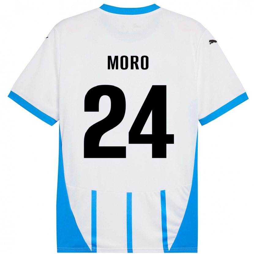 Danxen Dětské Luca Moro #24 Bílá Modrá Daleko Hráčské Dresy 2024/25 Dres