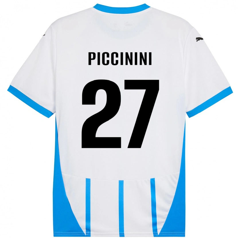 Danxen Dětské Stefano Piccinini #27 Bílá Modrá Daleko Hráčské Dresy 2024/25 Dres