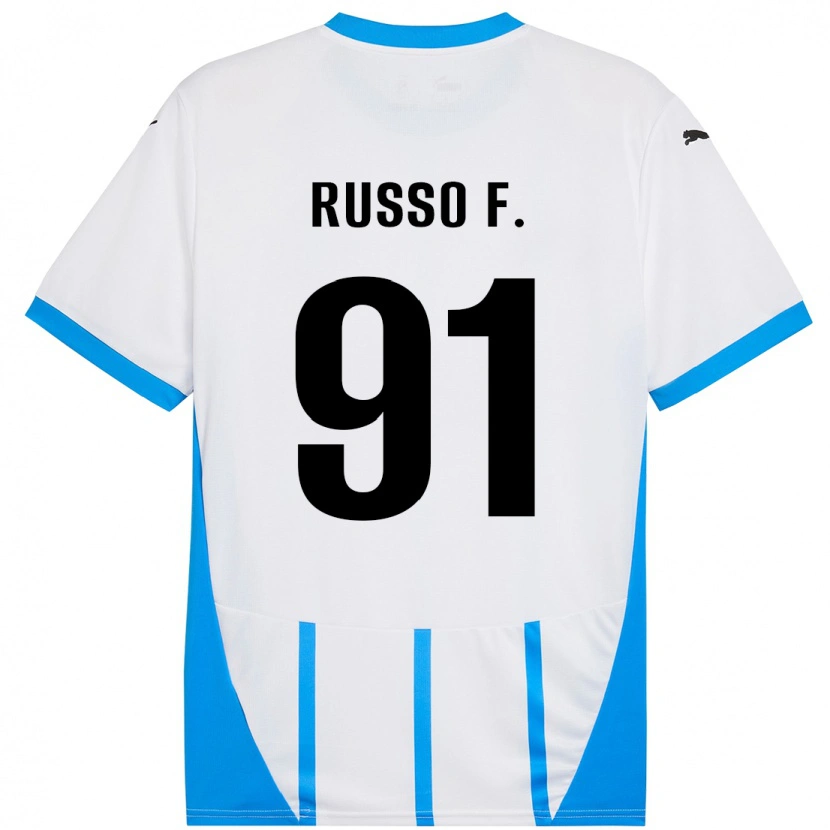 Danxen Dětské Flavio Russo #91 Bílá Modrá Daleko Hráčské Dresy 2024/25 Dres