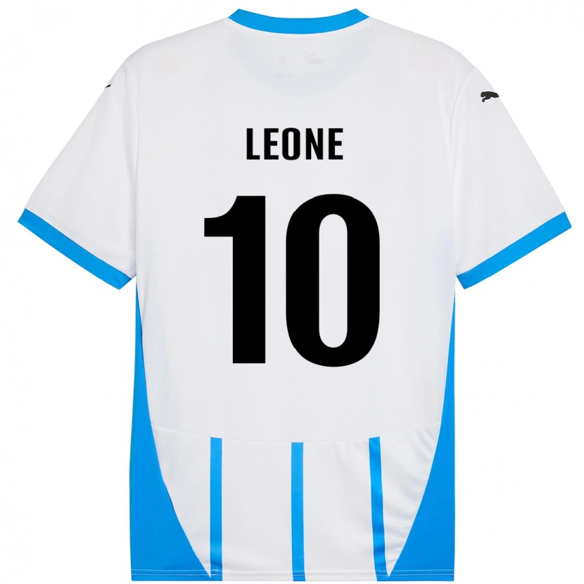 Danxen Dětské Kevin Leone #10 Bílá Modrá Daleko Hráčské Dresy 2024/25 Dres