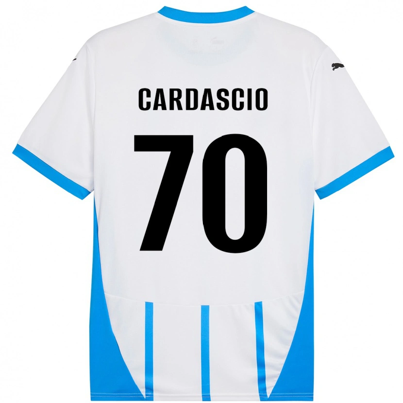 Danxen Dětské Alessandro Cardascio #70 Bílá Modrá Daleko Hráčské Dresy 2024/25 Dres