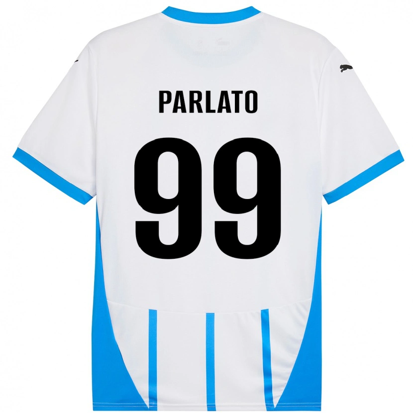 Danxen Dětské Claudio Parlato #99 Bílá Modrá Daleko Hráčské Dresy 2024/25 Dres