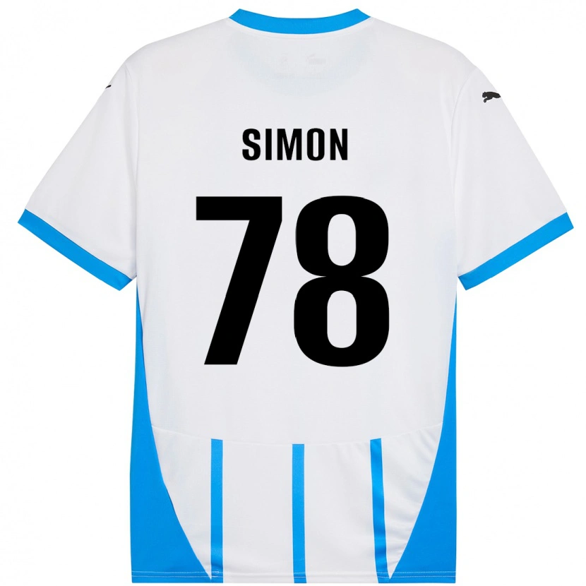 Danxen Dětské Bénédicte Simon #78 Bílá Modrá Daleko Hráčské Dresy 2024/25 Dres