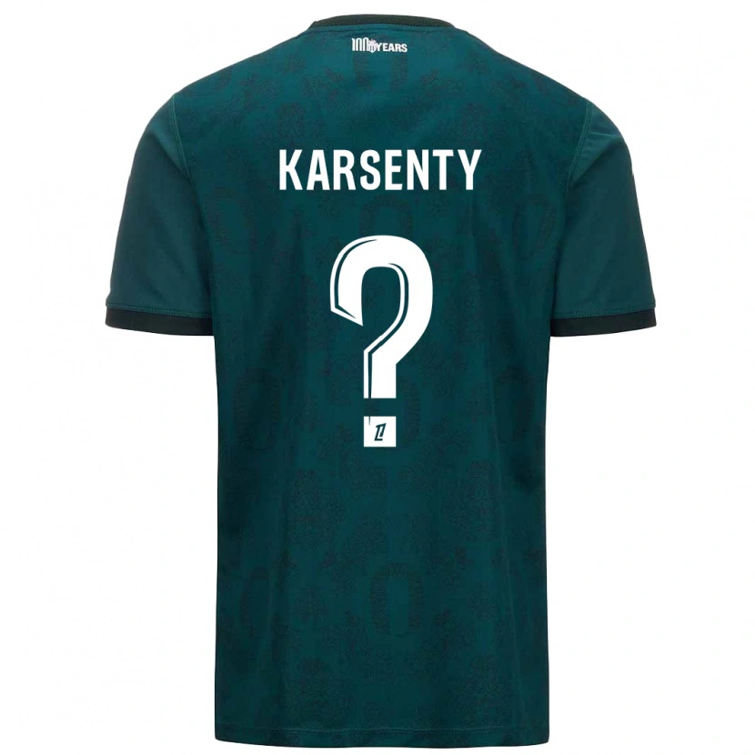 Danxen Dětské Kylian Karsenty #0 Tmavě Zelená Daleko Hráčské Dresy 2024/25 Dres