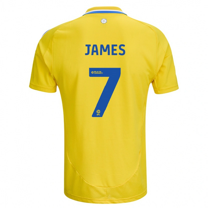 Danxen Dětské Daniel James #7 Žlutá Modrá Daleko Hráčské Dresy 2024/25 Dres