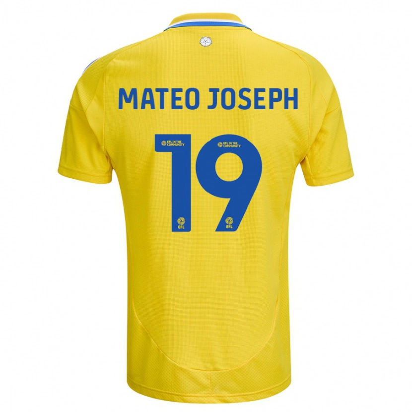 Danxen Dětské Mateo Joseph #19 Žlutá Modrá Daleko Hráčské Dresy 2024/25 Dres