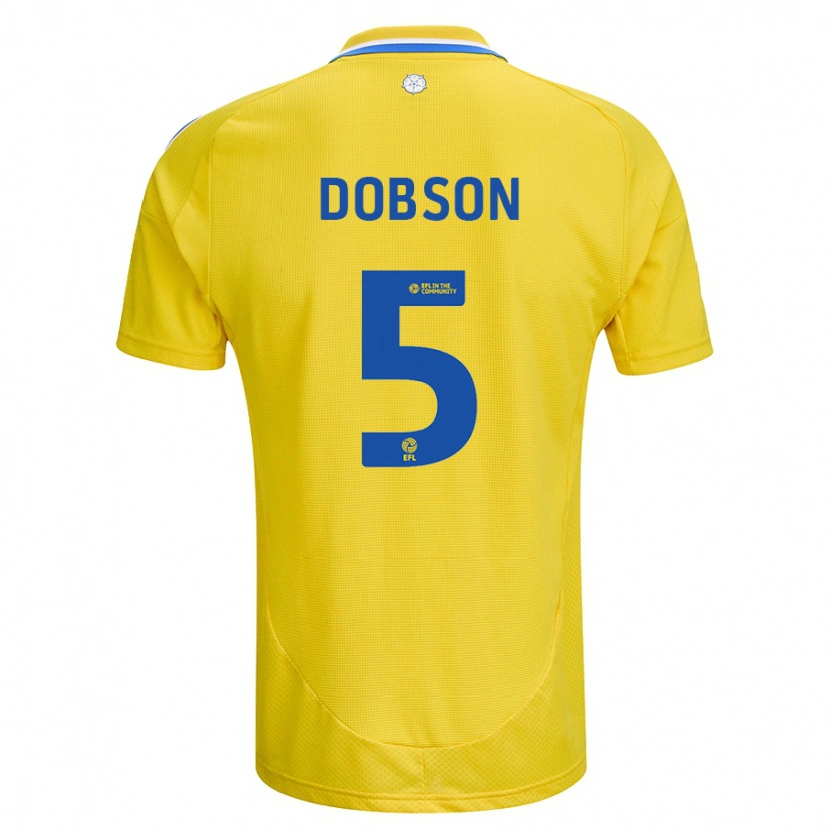 Danxen Dětské Ellie Dobson #5 Žlutá Modrá Daleko Hráčské Dresy 2024/25 Dres