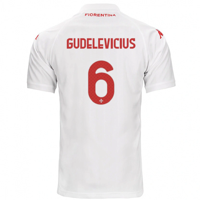 Danxen Dětské Ernestas Gudelevicius #6 Bílý Daleko Hráčské Dresy 2024/25 Dres