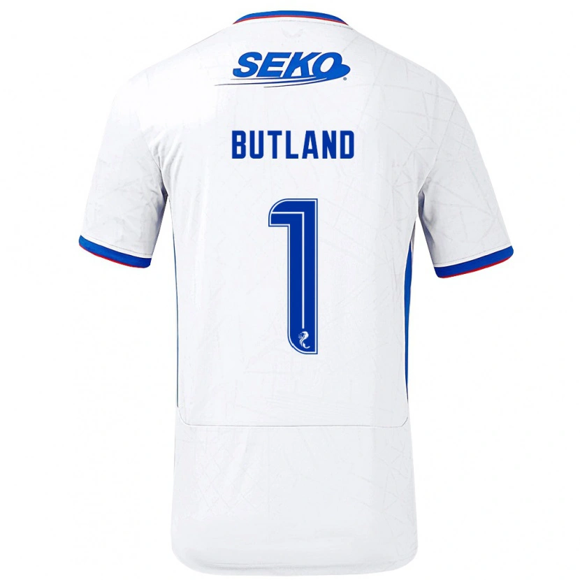 Danxen Dětské Jack Butland #1 Bílá Modrá Daleko Hráčské Dresy 2024/25 Dres