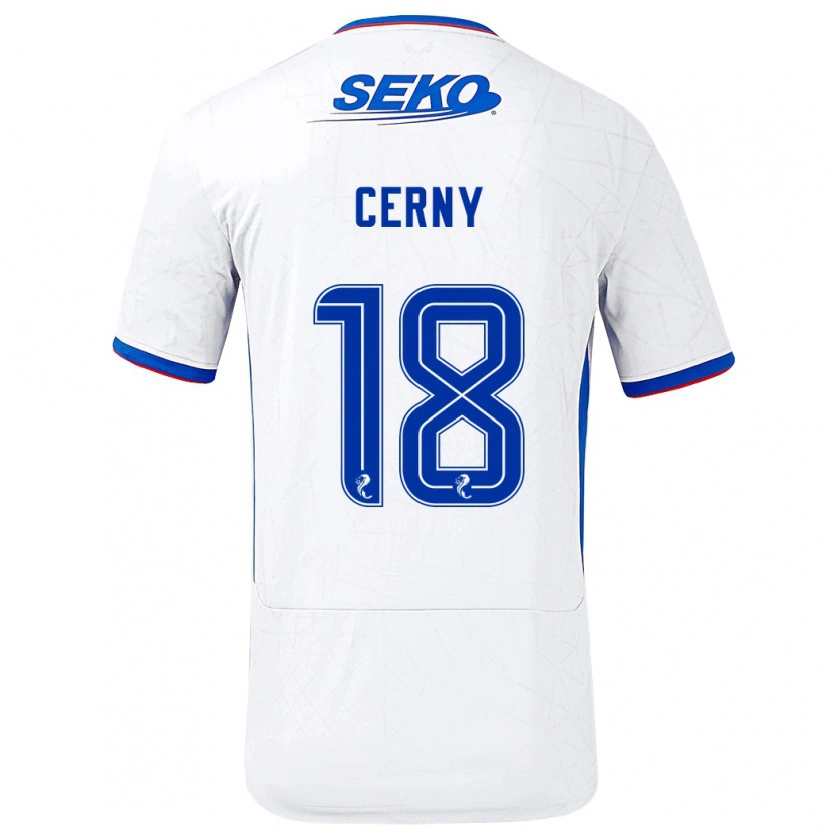 Danxen Dětské Vaclav Cerny #18 Bílá Modrá Daleko Hráčské Dresy 2024/25 Dres