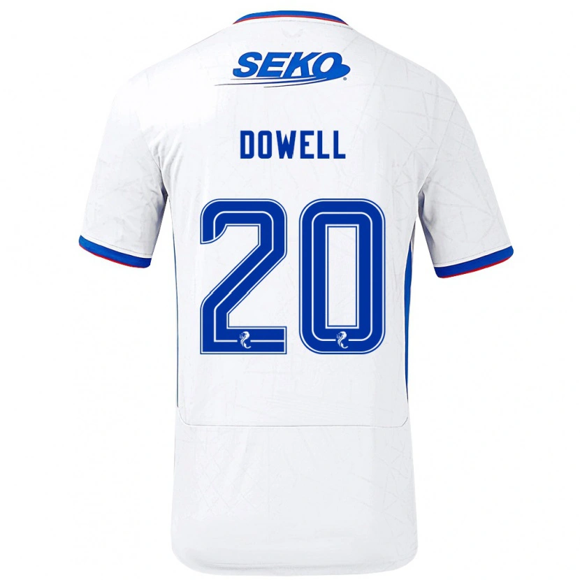 Danxen Dětské Kieran Dowell #20 Bílá Modrá Daleko Hráčské Dresy 2024/25 Dres