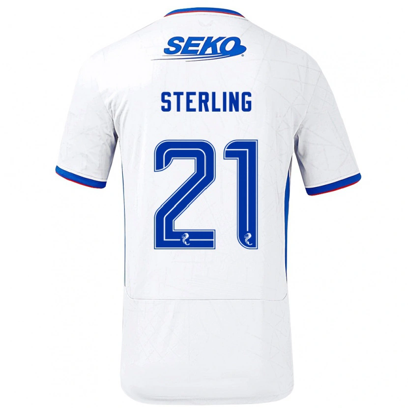 Danxen Dětské Dujon Sterling #21 Bílá Modrá Daleko Hráčské Dresy 2024/25 Dres