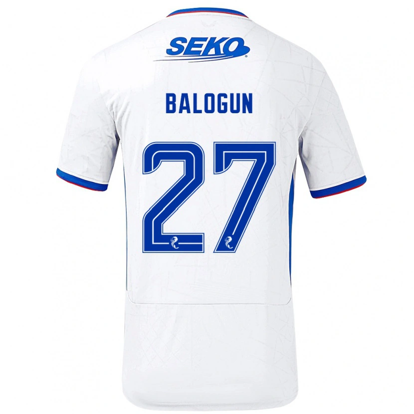 Danxen Dětské Leon Balogun #27 Bílá Modrá Daleko Hráčské Dresy 2024/25 Dres