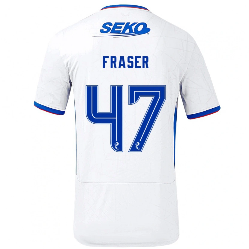 Danxen Dětské Robbie Fraser #47 Bílá Modrá Daleko Hráčské Dresy 2024/25 Dres