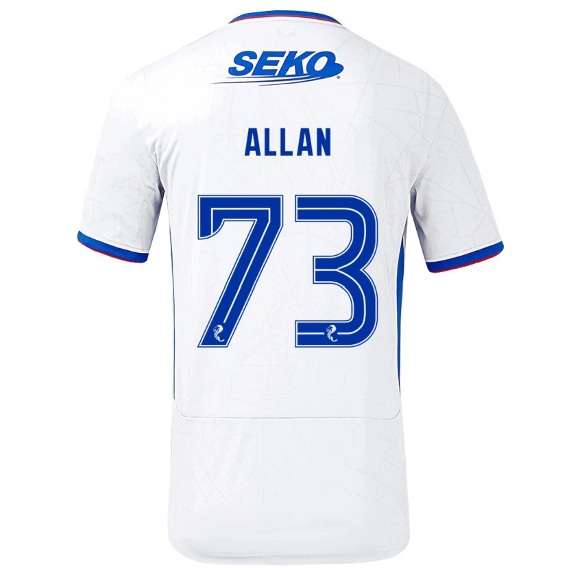 Danxen Dětské Connor Allan #73 Bílá Modrá Daleko Hráčské Dresy 2024/25 Dres