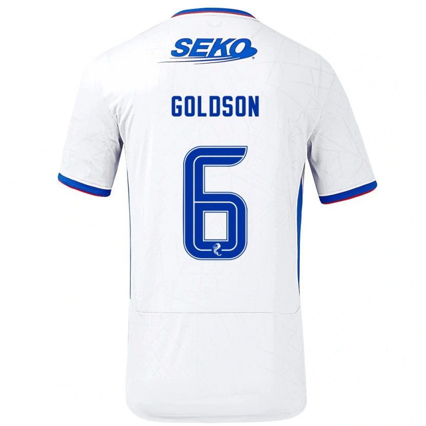 Danxen Dětské Connor Goldson #6 Bílá Modrá Daleko Hráčské Dresy 2024/25 Dres