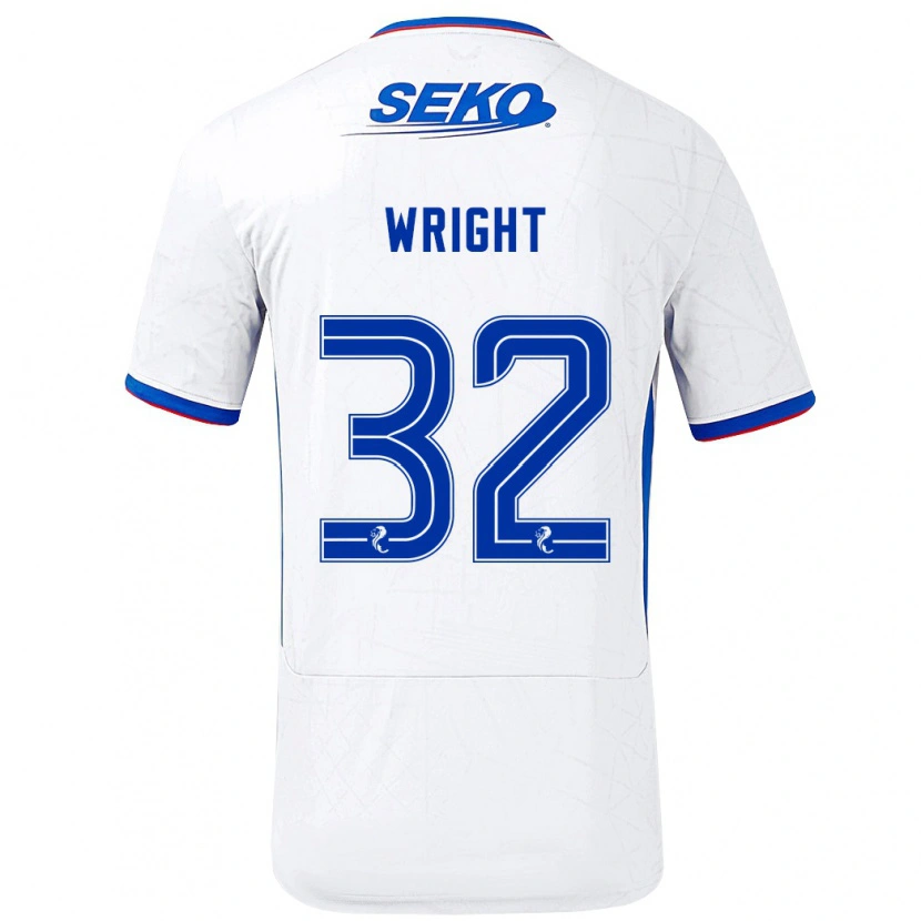 Danxen Dětské Kieran Wright #32 Bílá Modrá Daleko Hráčské Dresy 2024/25 Dres