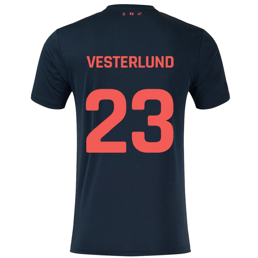 Danxen Dětské Niklas Vesterlund #23 Černá Červená Daleko Hráčské Dresy 2024/25 Dres