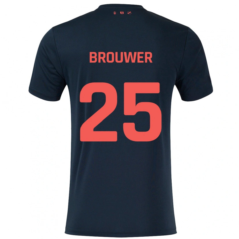 Danxen Dětské Michael Brouwer #25 Černá Červená Daleko Hráčské Dresy 2024/25 Dres