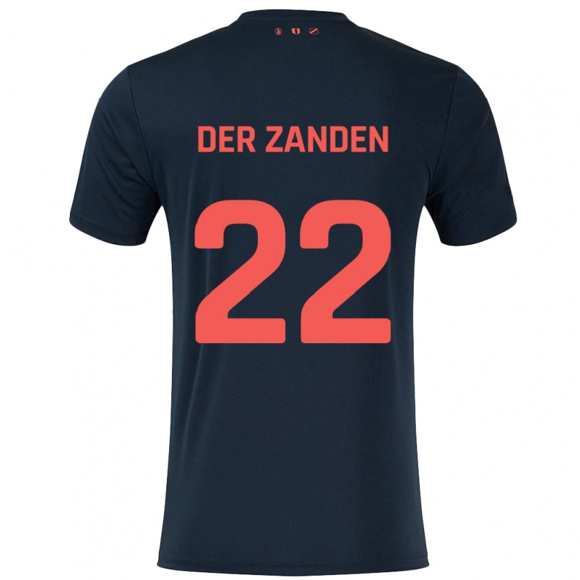 Danxen Dětské Iise Van Der Zanden #22 Černá Červená Daleko Hráčské Dresy 2024/25 Dres