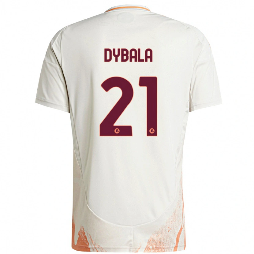 Danxen Dětské Paulo Dybala #21 Krémová Bílá Oranžová Daleko Hráčské Dresy 2024/25 Dres