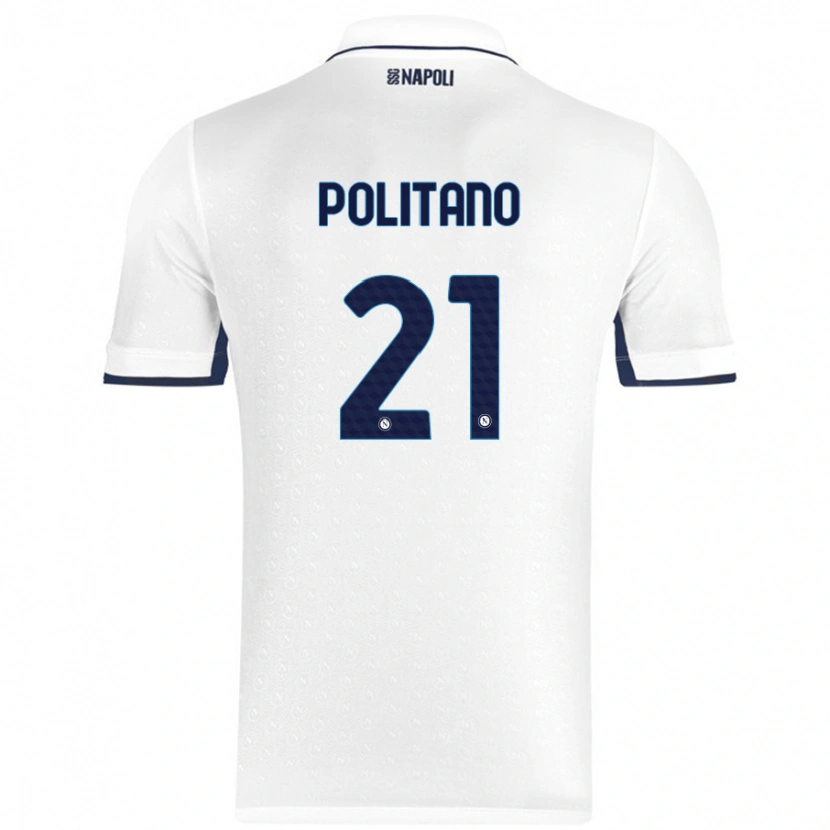 Danxen Dětské Matteo Politano #21 Bílá Královská Modrá Daleko Hráčské Dresy 2024/25 Dres