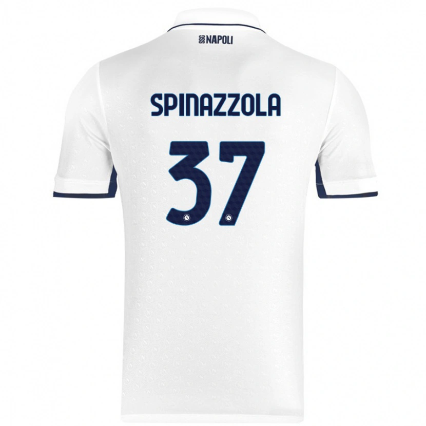 Danxen Dětské Leonardo Spinazzola #37 Bílá Královská Modrá Daleko Hráčské Dresy 2024/25 Dres