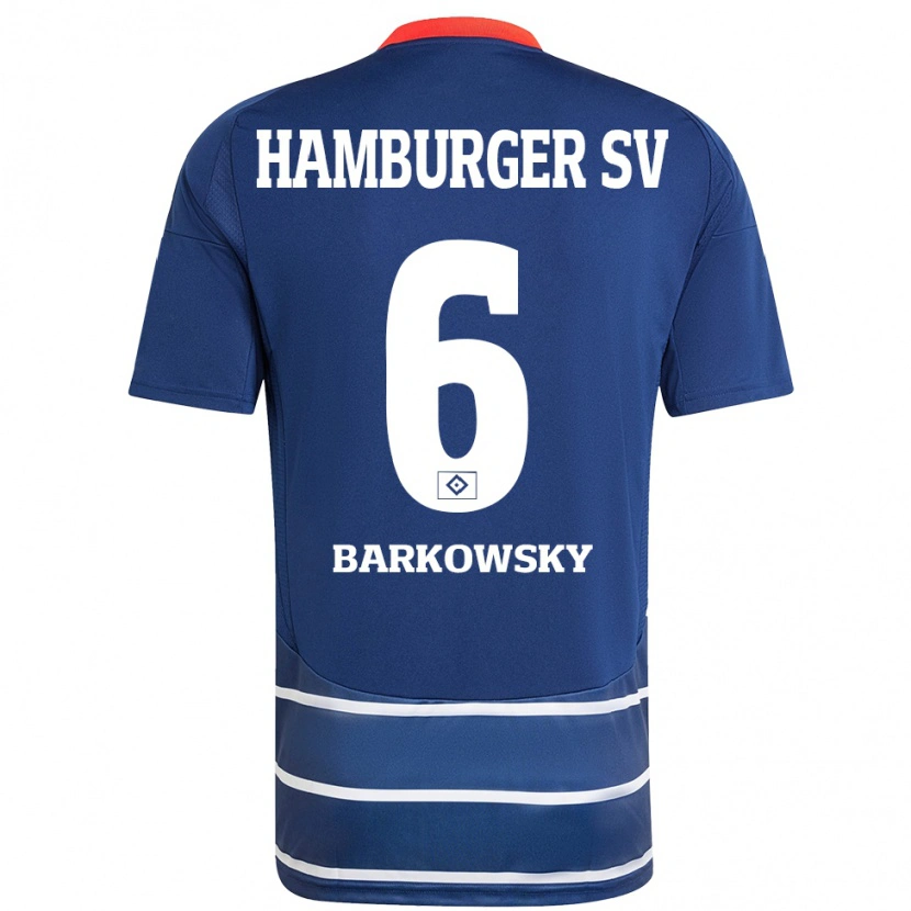 Danxen Dětské Finn Barkowsky #6 Tmavě Modrá Daleko Hráčské Dresy 2024/25 Dres