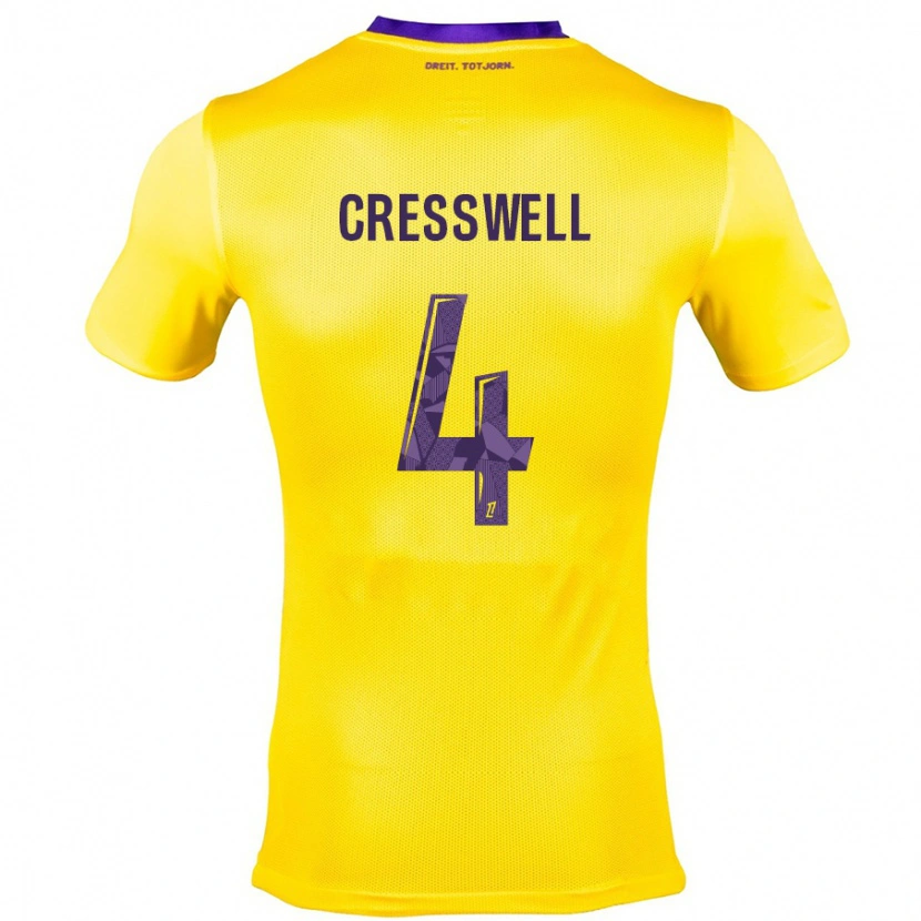 Danxen Dětské Charlie Cresswell #4 Žlutá Fialová Daleko Hráčské Dresy 2024/25 Dres