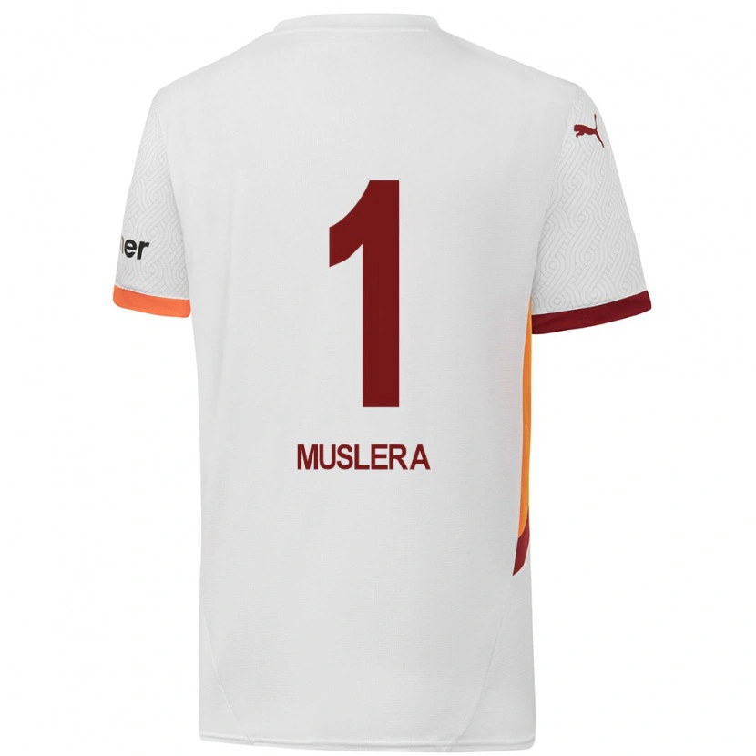 Danxen Dětské Fernando Muslera #1 Bílá Žlutá Červená Daleko Hráčské Dresy 2024/25 Dres