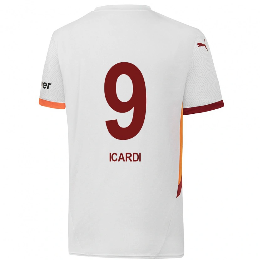 Danxen Dětské Mauro Icardi #9 Bílá Žlutá Červená Daleko Hráčské Dresy 2024/25 Dres