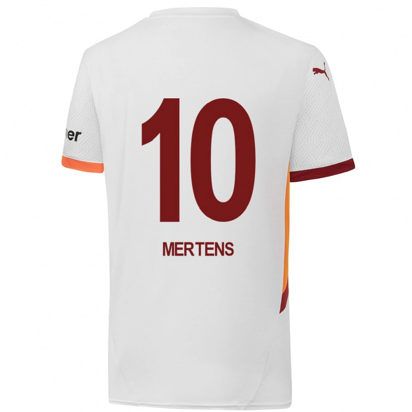 Danxen Dětské Dries Mertens #10 Bílá Žlutá Červená Daleko Hráčské Dresy 2024/25 Dres