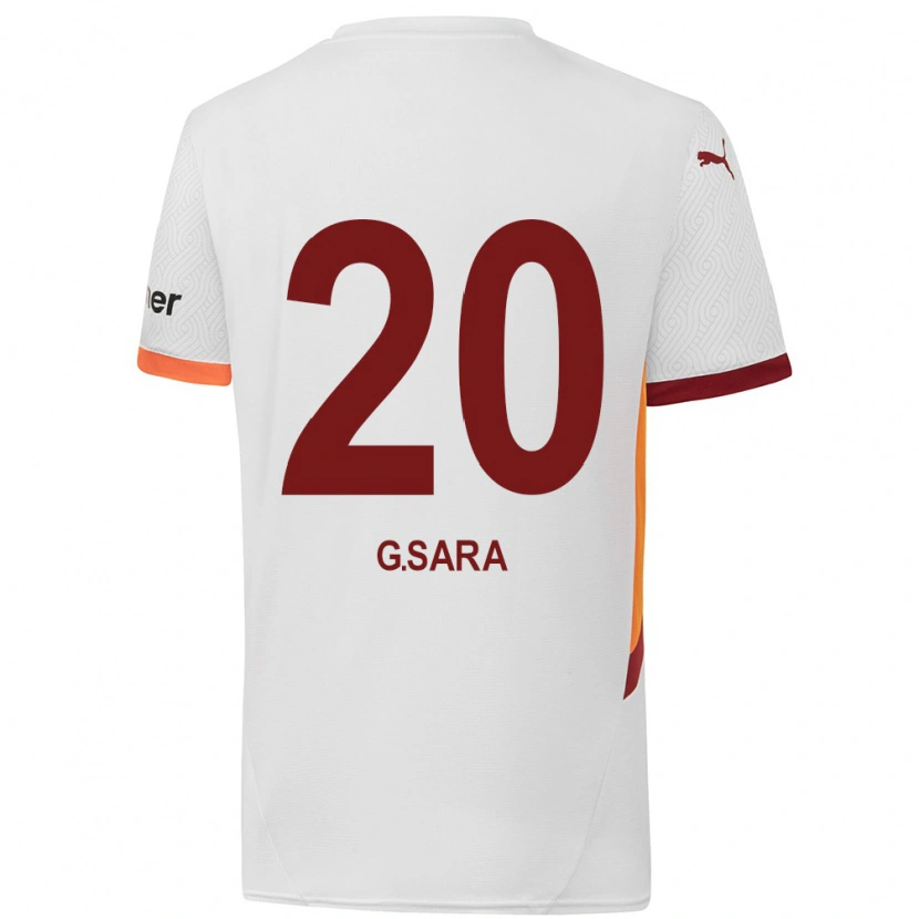 Danxen Dětské Gabriel Sara #20 Bílá Žlutá Červená Daleko Hráčské Dresy 2024/25 Dres