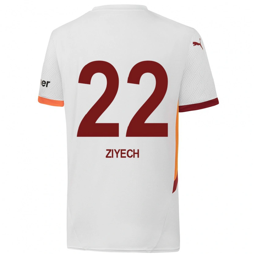 Danxen Dětské Hakim Ziyech #22 Bílá Žlutá Červená Daleko Hráčské Dresy 2024/25 Dres